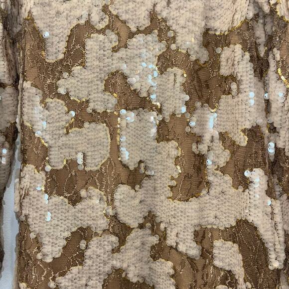 Dress the Population Casandra Sequin Shift Dress | Cream & Pink Sequin | Size M - Picture 11 of 15